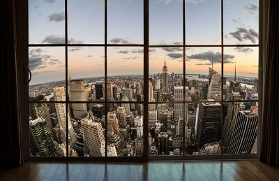 Фотообои с окном Вид на Манхеттен